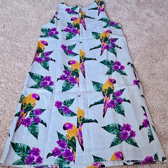 28 PALMS Women's Sleeveless Bird Floral Tropical Print Linen Sheath Dress - Picture 2 of 8